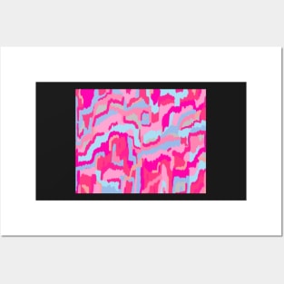 Hot Pink Digital Abstract Posters and Art